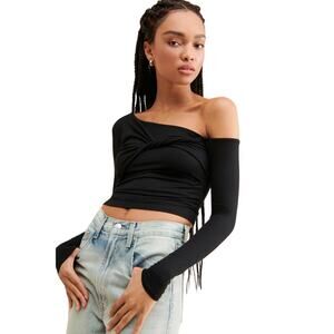 GEEL Women's Nico Twist Top Size XS In Black